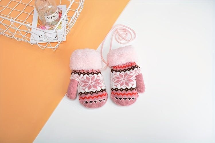 Gants enfant motif floral, vue détail