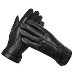 Gants homme cuir, coutures décoratives