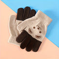 Gants enfant tricotés, coloris kaki