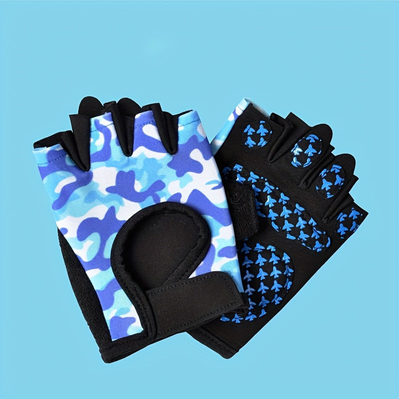 Gants enfant coloris bleu, sans doigts