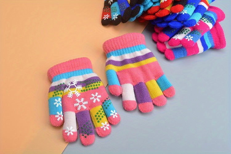 Gants enfant motif flocon de neige, vue détail