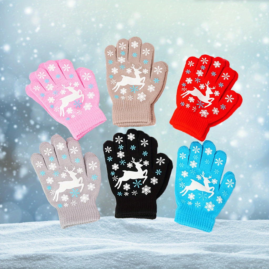 Gants enfant tricotés extensibles