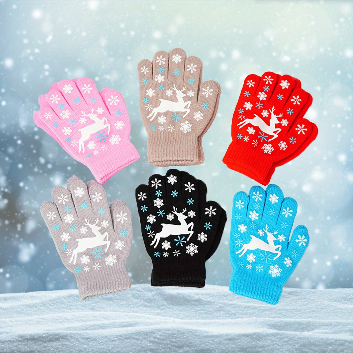 Gants enfant tricotés extensibles