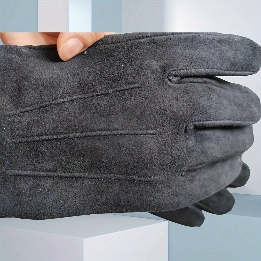 Gants homme cuir daim, vue portée