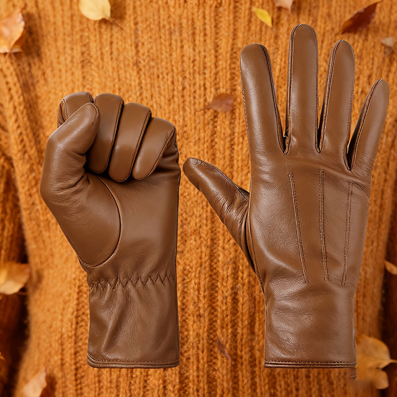 Gants cuir femme fins, vue rapprochée des coutures