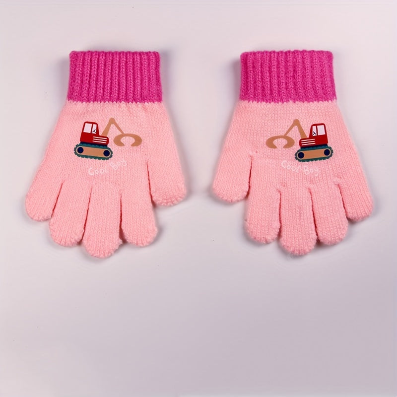 Gants enfant tricotés, vue détail