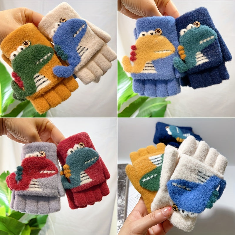 Gants enfant motif dinosaure, vue détail