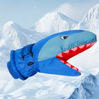 Gants de ski enfant motif requin, vue détail
