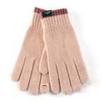 Gant femme rose en laine, coupe-vent et tactile
