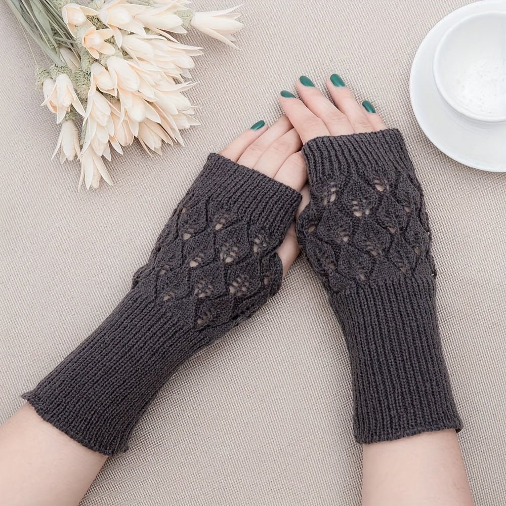 Mitaine femme tricot coloris gris profond