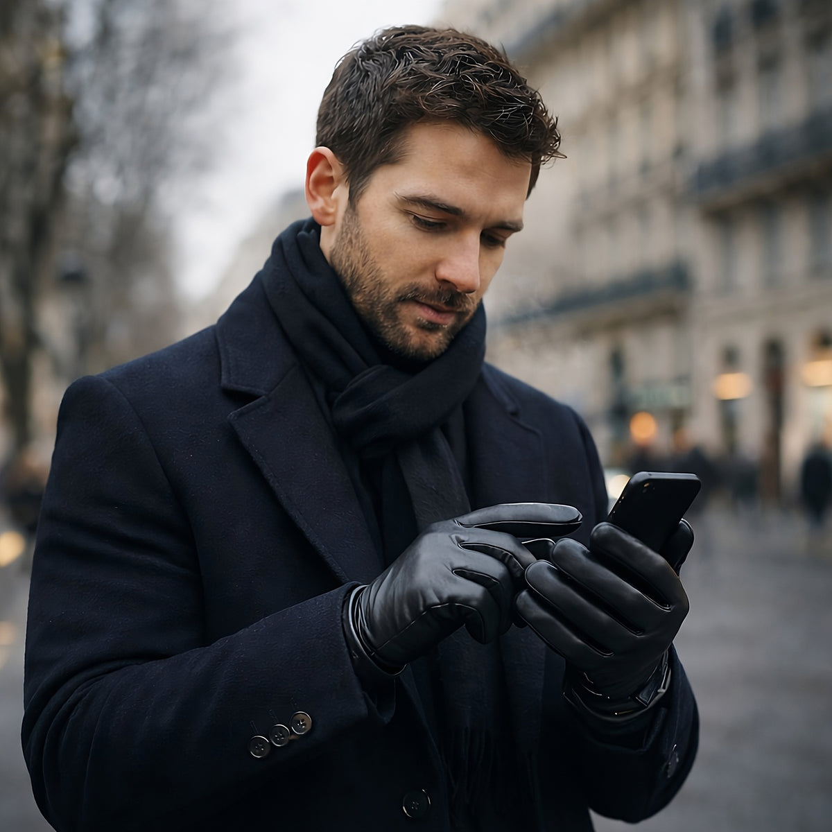 Gants homme, poignet côtelé