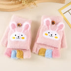 Gants enfant motif lapin et cœur, vue détail