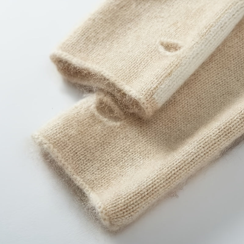 Gant demi-doigts velours bleu, détail du tissage