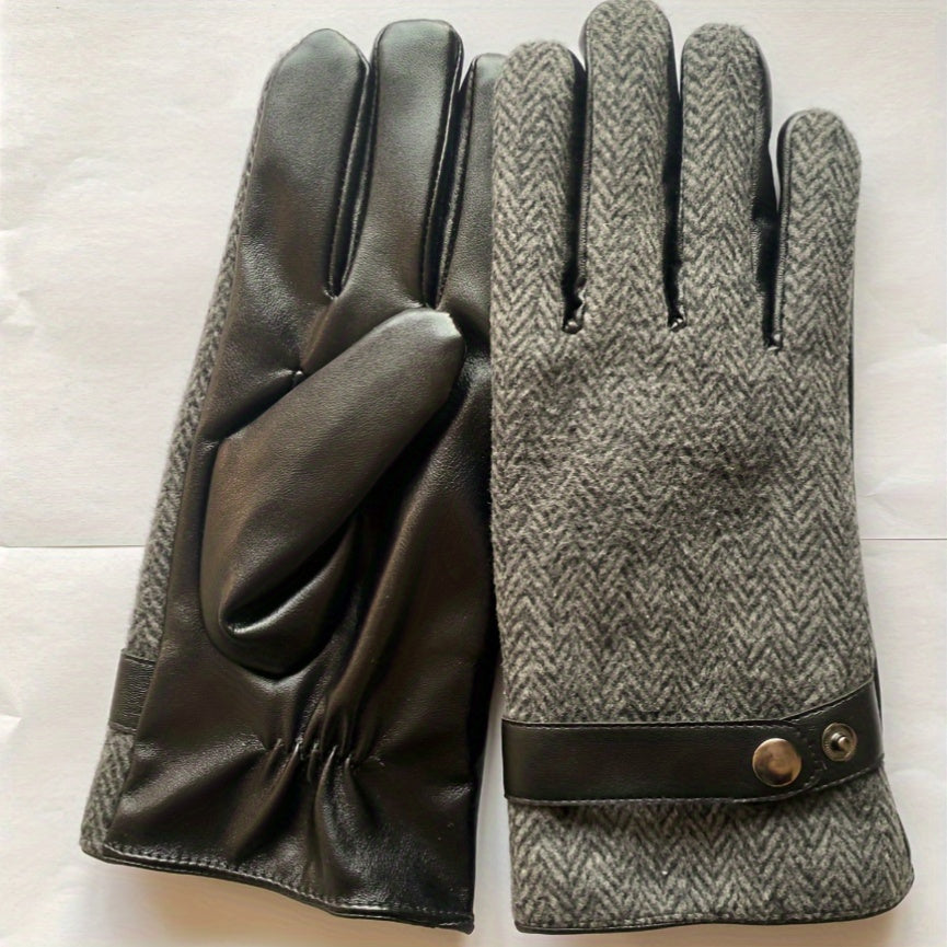 Gant homme en cuir PU, porté en extérieur