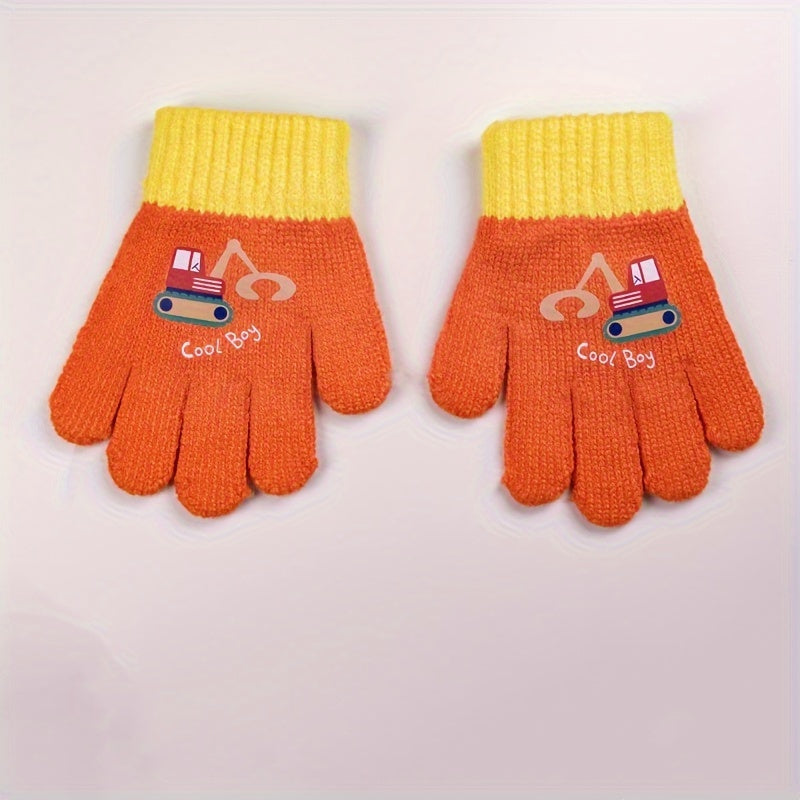 Gants enfant tricotés, vue détail