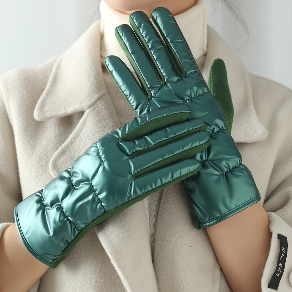 Gant femme vert, vue de face