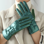 Gant femme vert, vue de face