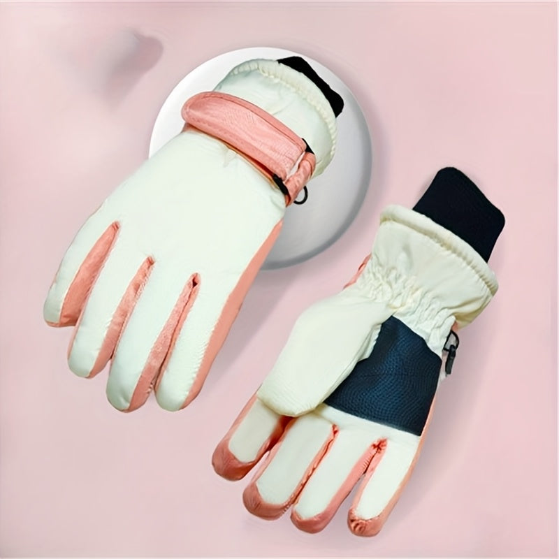 Gants enfant coloris blanc-rose
