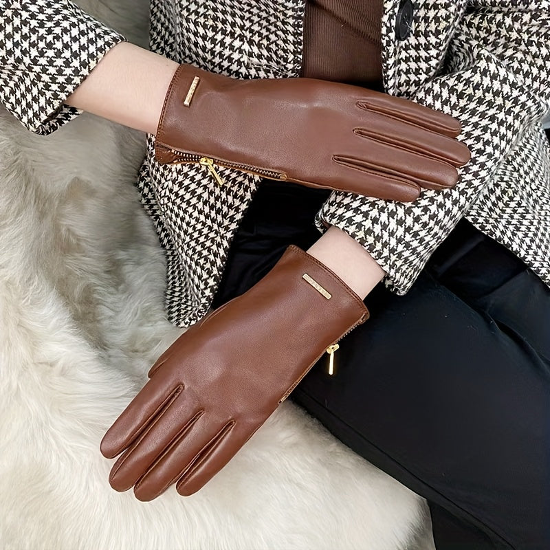 Gants cuir femme, vue de la paume