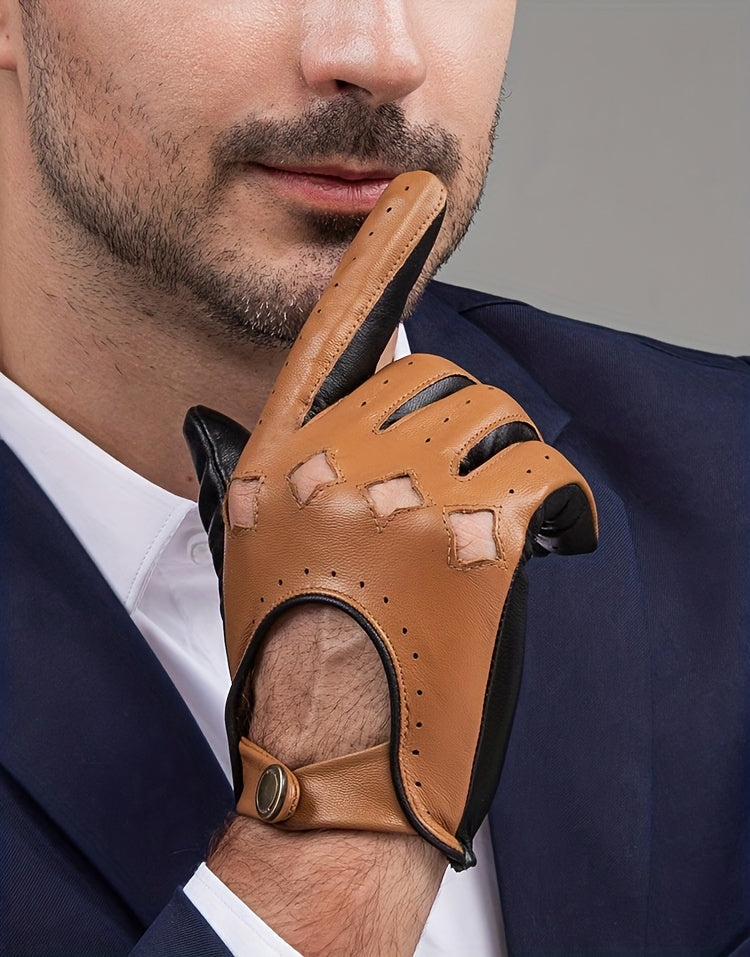 Gants homme cuir, vue détail
