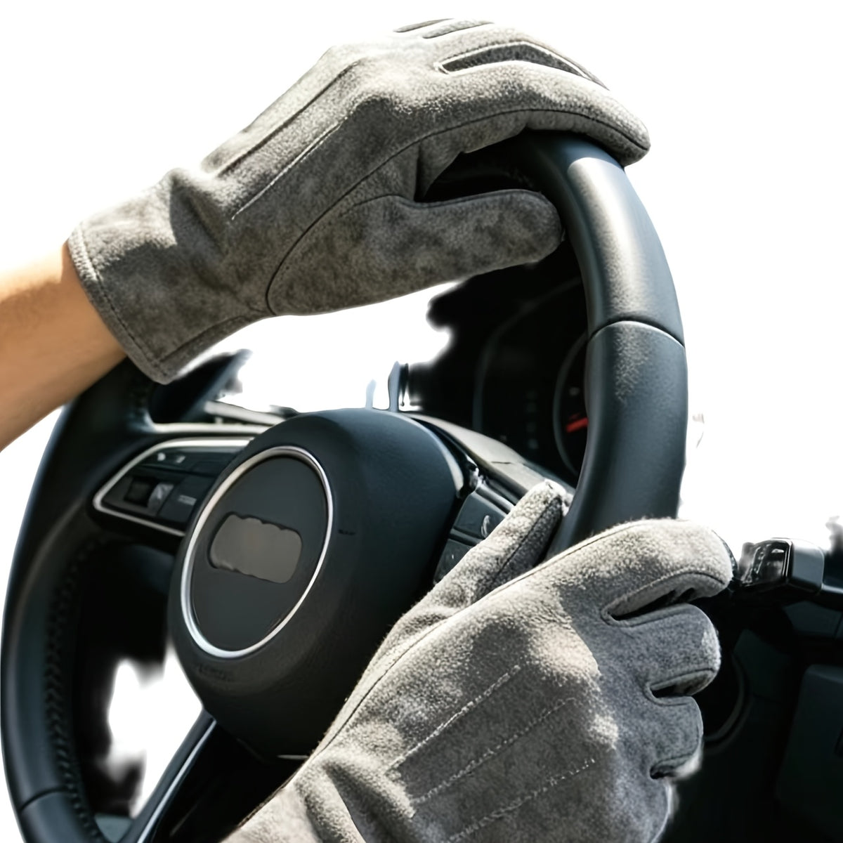 Gants homme en cuir de mouton gris
