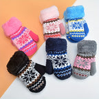 Gants enfant motif floral, vue détail