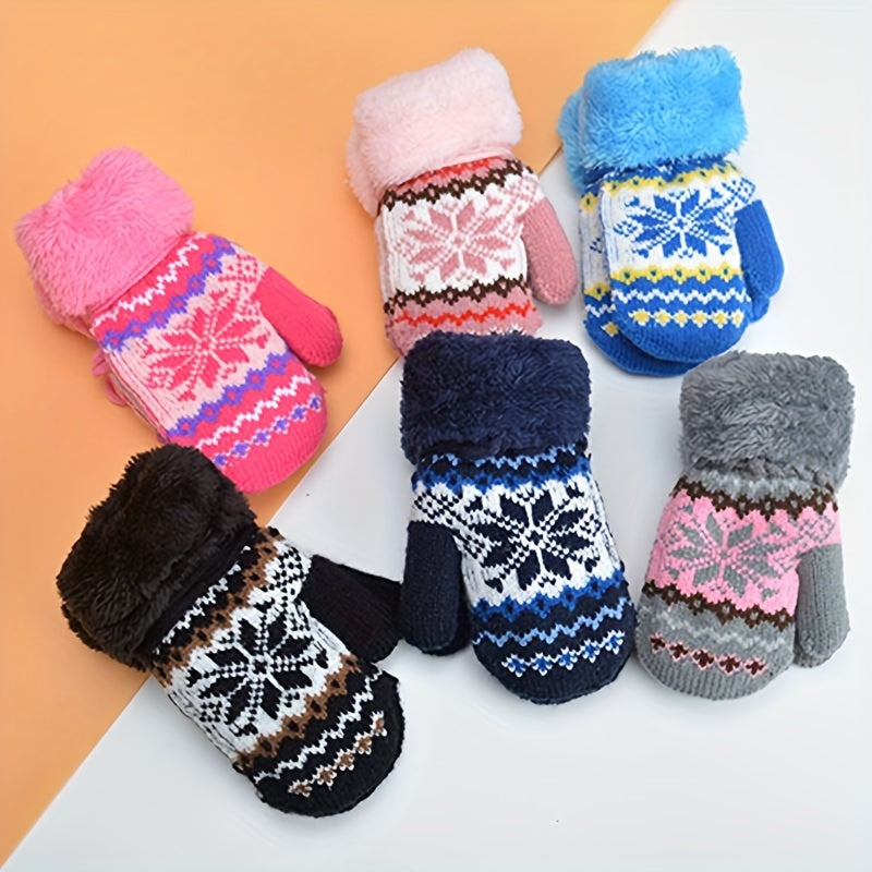 Gants enfant motif floral, vue détail