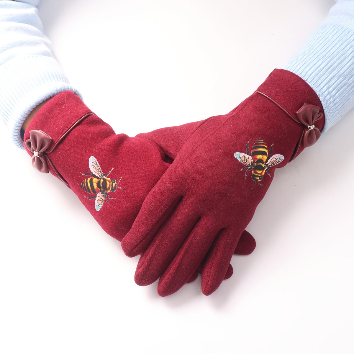 Gants femme peluche, plusieurs coloris présentés ensemble