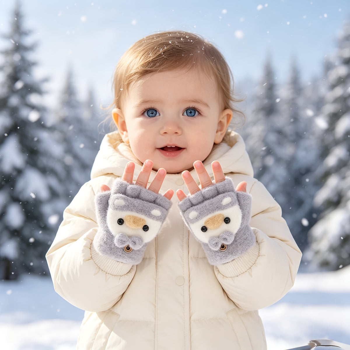 Gants enfant à retournement, vue détail