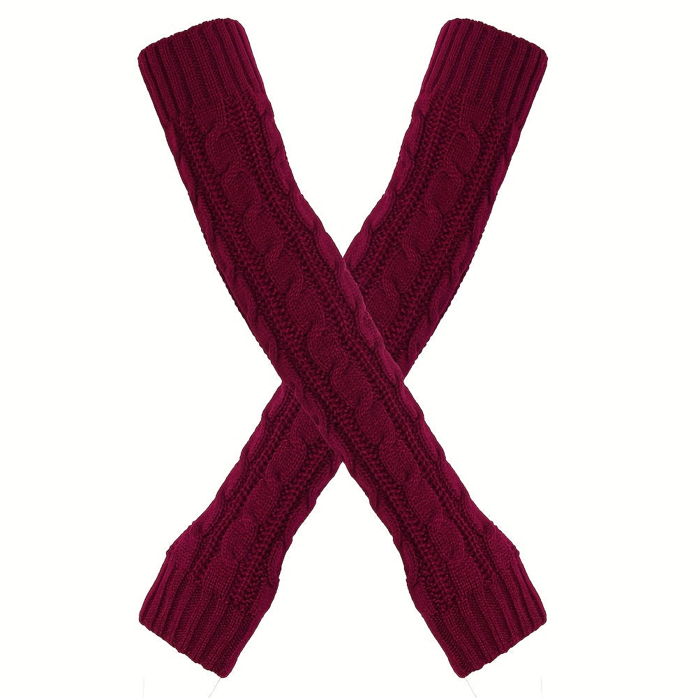 Mitaine femme longue coloris vin rouge