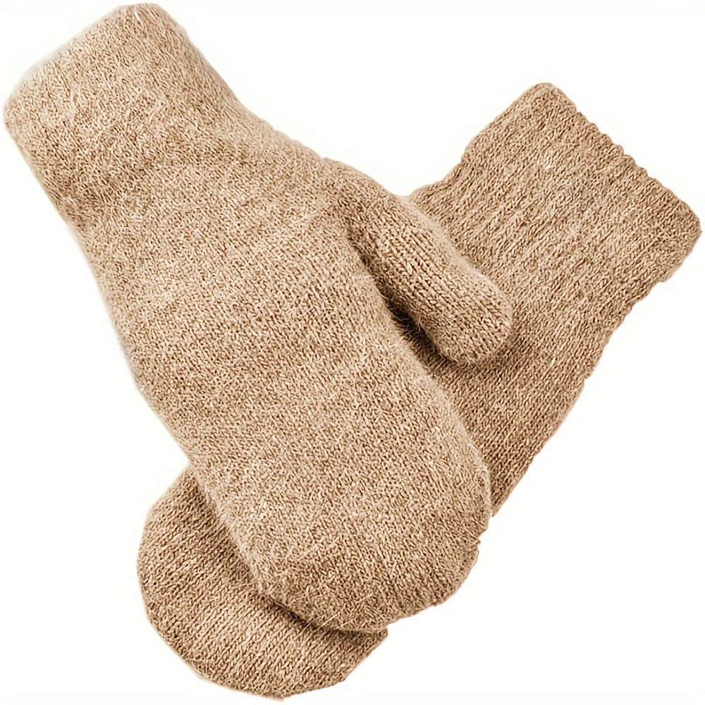 Moufle femme tricot fin kaki