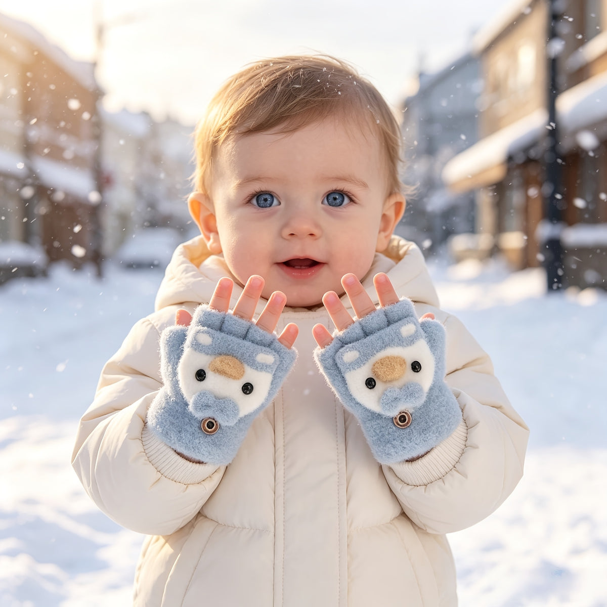 Gants enfant à retournement, vue détail