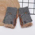 Mitaines tricotées gris clair, lot de 2 paires