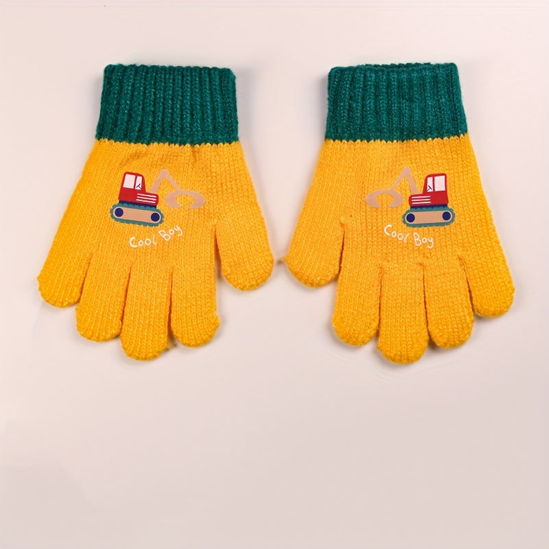 Gants enfant tricotés, vue détail
