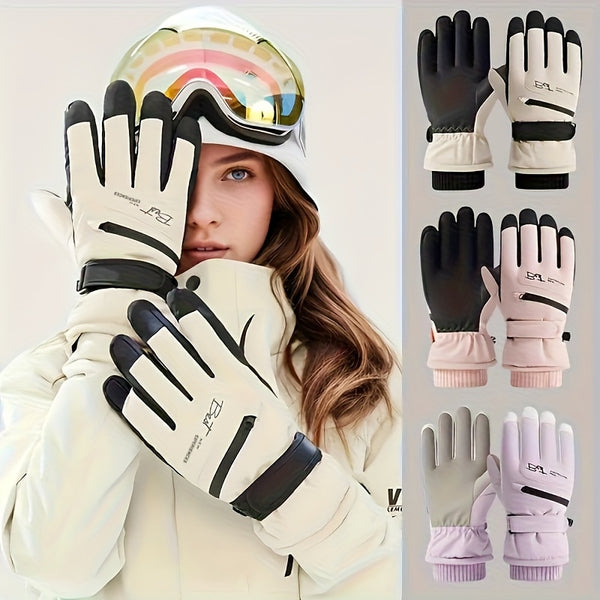Gants de ski femme, vue portée et présentation des coloris