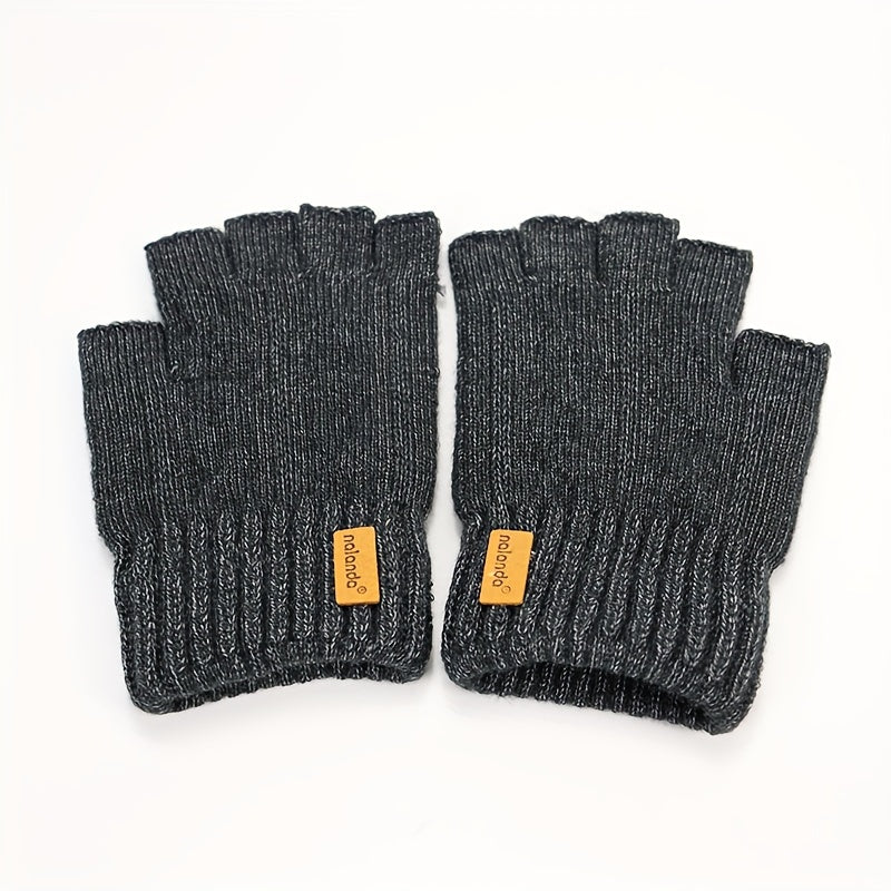 Gants demi-doigts gris anthracite