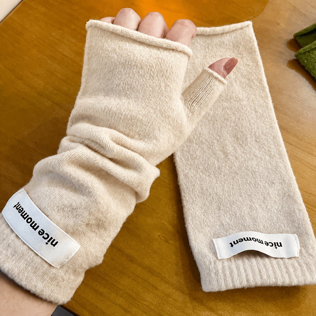 Mitaines femme beiges, lot de 2 pièces