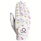 Gant de golf motif macaron, vue détail