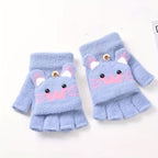 Mitaines enfant coloris bleu, motifs mignons