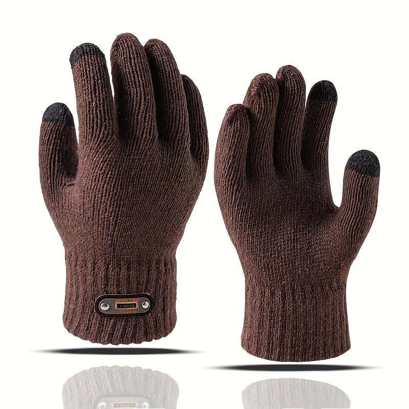 Gants homme marine, vue de dos et de face, doigts tactiles
