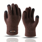 Gants homme marine, vue de dos et de face, doigts tactiles