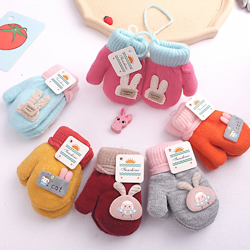 Gants enfant tricotés, vue détail