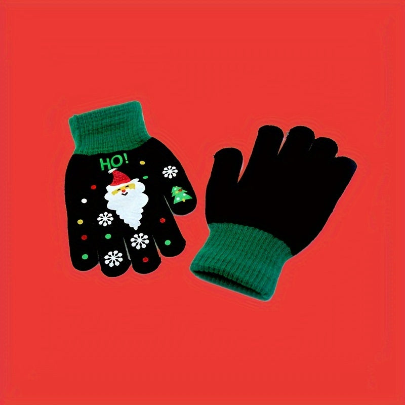Gants enfant coloris noir, doigts complets