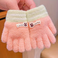 Gants enfant tricotés, coloris rouge orange