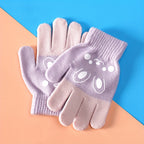Gants enfant tricotés, coloris violet