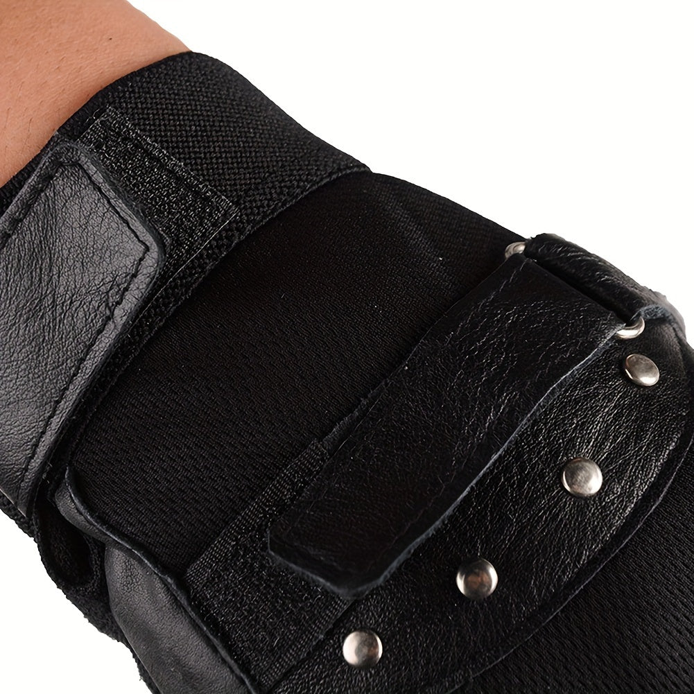 Gants demi-doigts cuir, vue détail