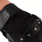 Gants demi-doigts cuir, vue détail