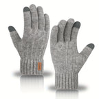 Gants tricot gris clair
