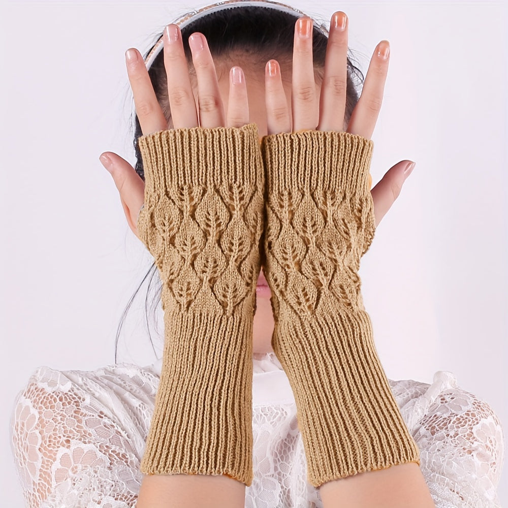 Mitaine femme tricot coloris chameau