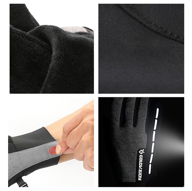 Gants de vélo gris, utilisation d'un smartphone